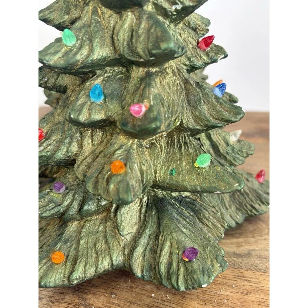 Vintage Nowell Mold Ceramic Christmas Tree 8” No Base